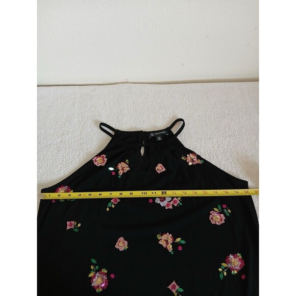 INC International Concepts Women's Embellished Bubble Hem Halter Top Black PXL - Picture 13 of 16